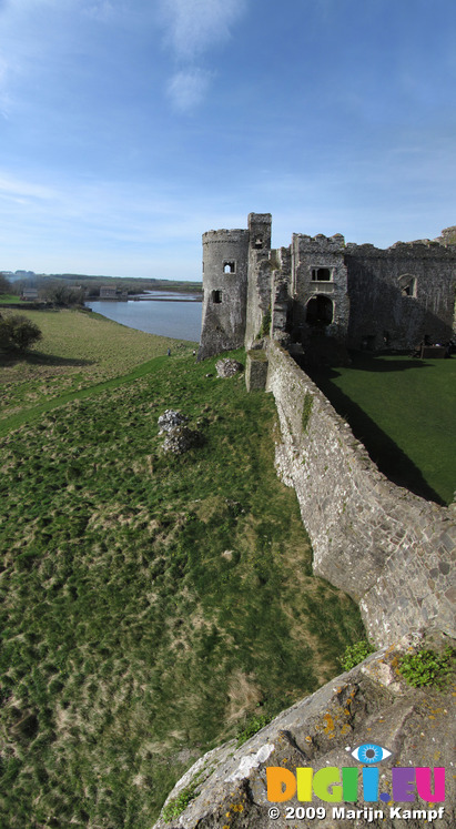 SX03194-03203 South range Carew castle (Tidal Mill in background)